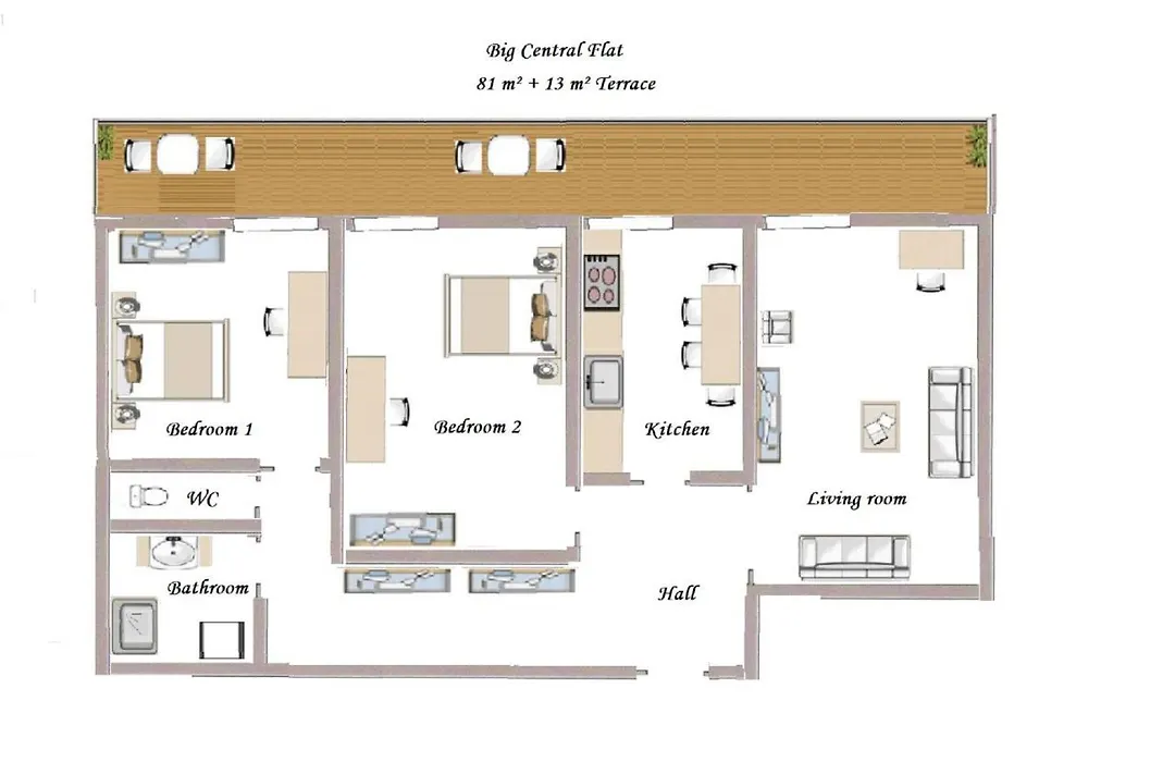 Notre Dame - Huge Sunny Modern 2Br Flat - Terrace-1