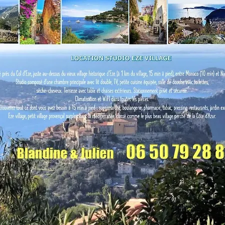 Studio au calme, avec terrasse et parking à Eze village-2
